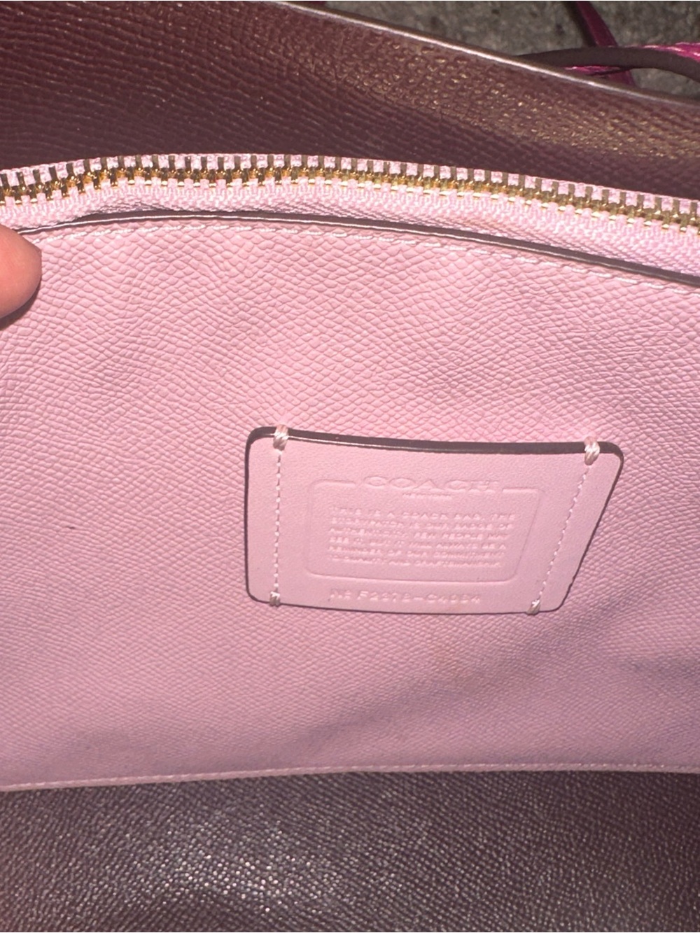 Coach Mollie Leather Tote in Pink with Gold Hardware - Picture 7 of 7